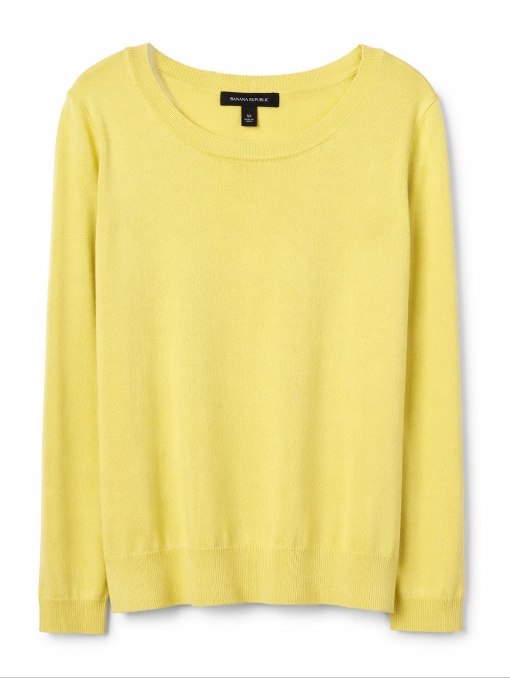 Banana Republic Silk Cashmere Sweater Chartreuse Green Lightweight Knit XS